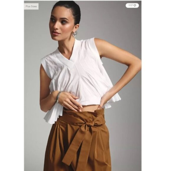 Exquise anthropologie pleated high waist wide leg tie belt pants - Picture 5 of 12